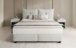 Boxspringbett Veyora in Echtleder
