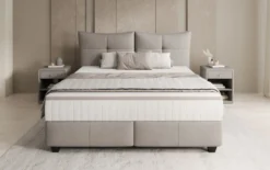 Boxspringbett Veyora in Echtleder