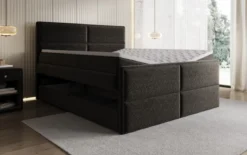 Boxspringbett Viola in Strukturstoff mit Stauraum