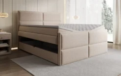Boxspringbett Viola in Strukturstoff mit Stauraum