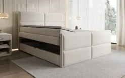 Boxspringbett Viola in Strukturstoff mit Stauraum
