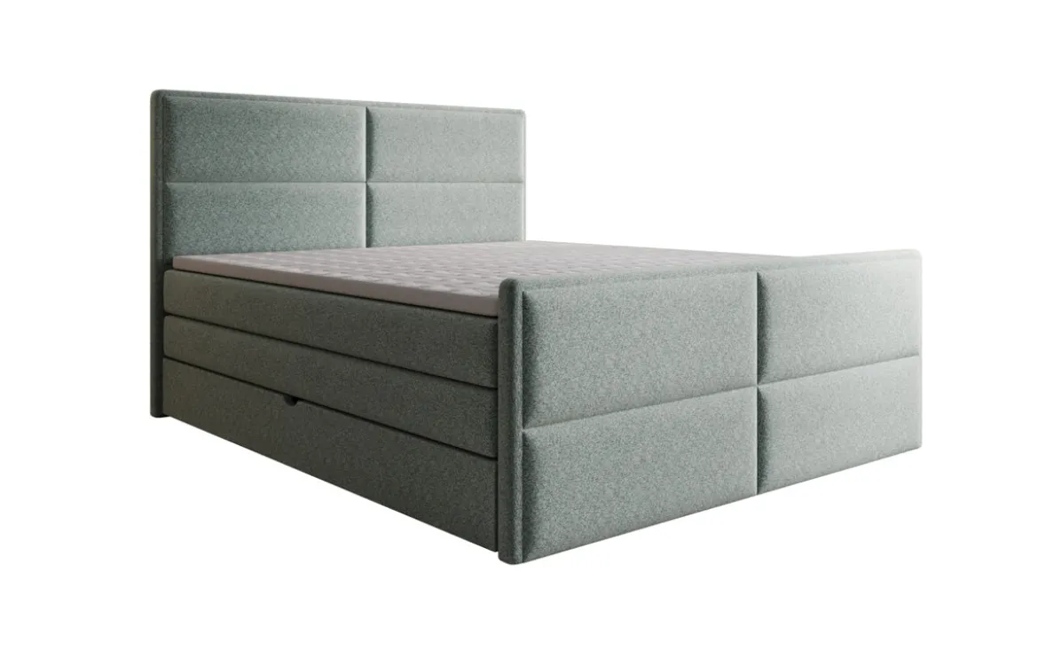 Boxspringbett Viola in Strukturstoff mit Stauraum