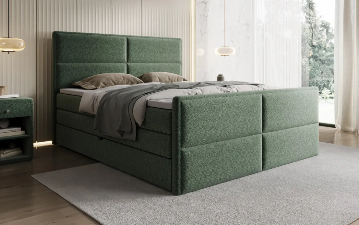 Boxspringbett Viola in Strukturstoff mit Stauraum
