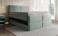 Boxspringbett Viola in Strukturstoff mit Stauraum