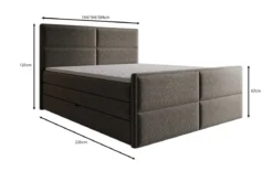 Boxspringbett Viola in Strukturstoff mit Stauraum
