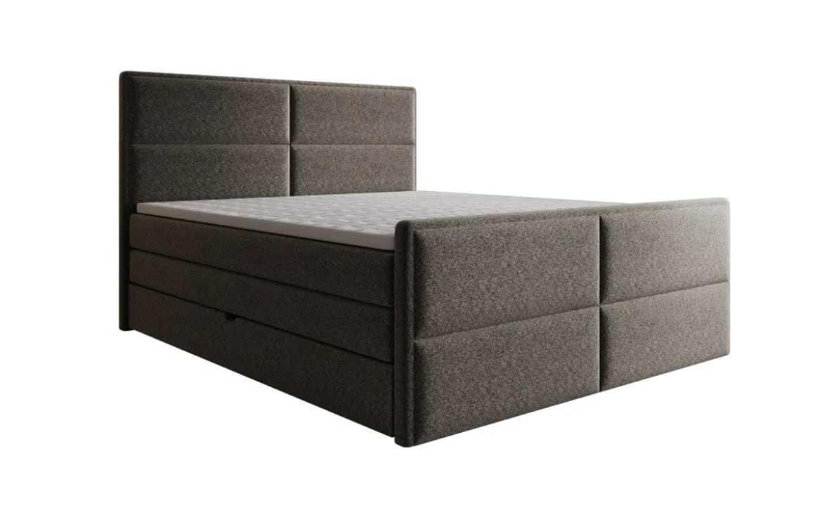 Boxspringbett Viola in Strukturstoff mit Stauraum