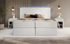 Boxspringbett Voyage mit LED u. Stauraum in Samt