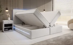Boxspringbett Voyage mit LED u. Stauraum in Samt