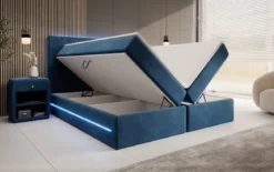 Boxspringbett Voyage mit LED u. Stauraum in Samt