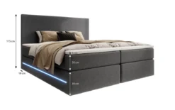 Boxspringbett Voyage mit LED u. Stauraum in Samt