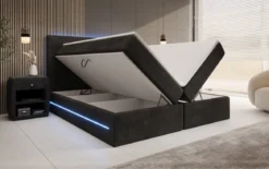 Boxspringbett Voyage mit LED u. Stauraum in Cord