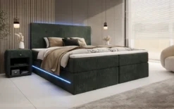 Boxspringbett Voyage mit LED u. Stauraum in Cord