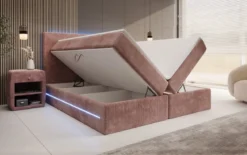 Boxspringbett Voyage mit LED u. Stauraum in Cord