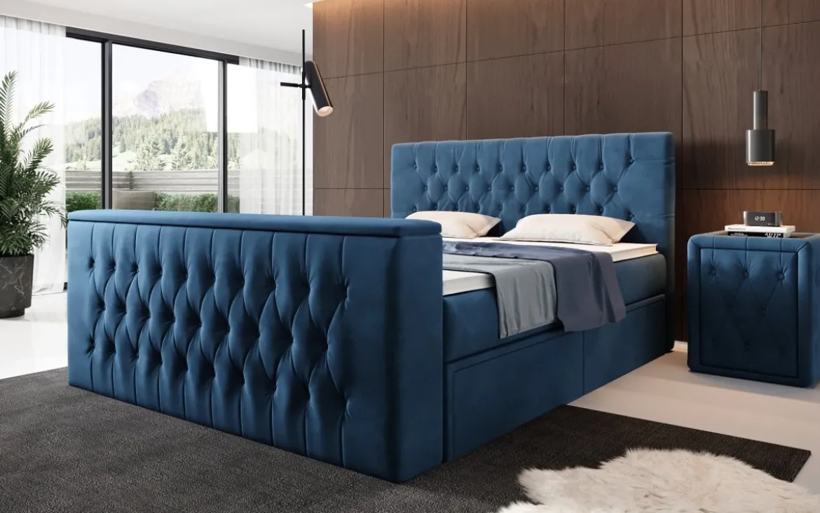 Boxspringbett Vulnero mit TV Lift und Stauraum (2 Schubladen)