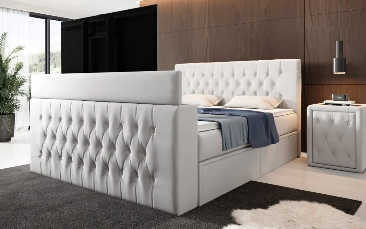 Boxspringbett Vulnero mit TV Lift und Stauraum (2 Schubladen)