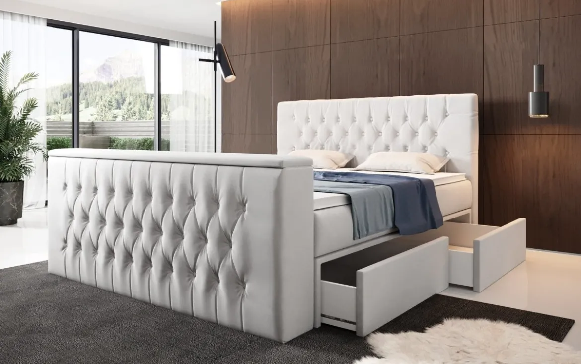 Boxspringbett Vulnero mit TV Lift und Stauraum (2 Schubladen)