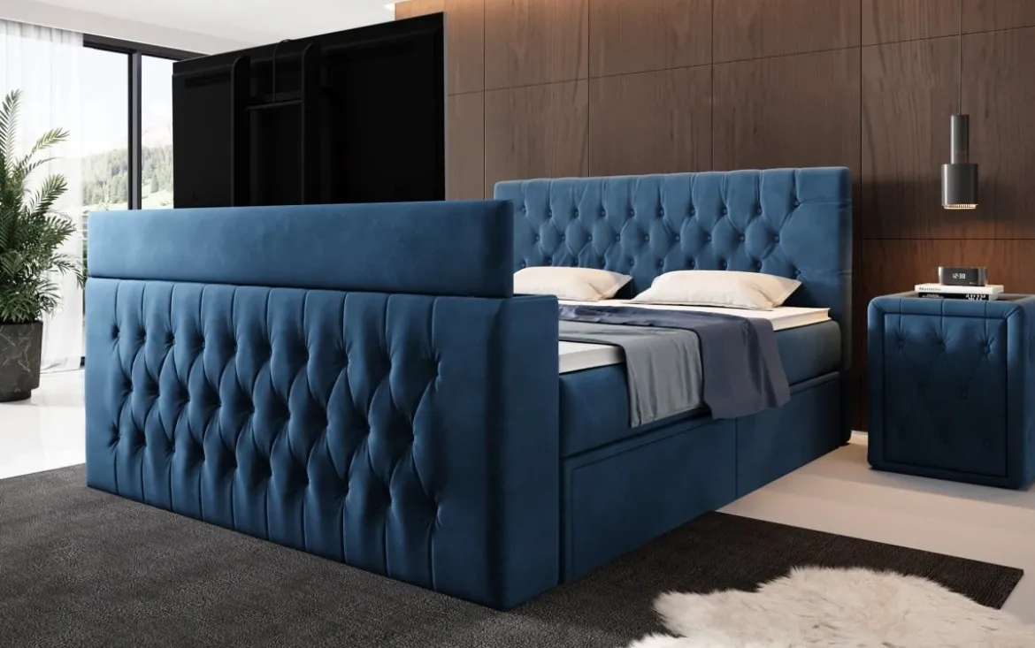 Boxspringbett Vulnero mit TV Lift und Stauraum (2 Schubladen)