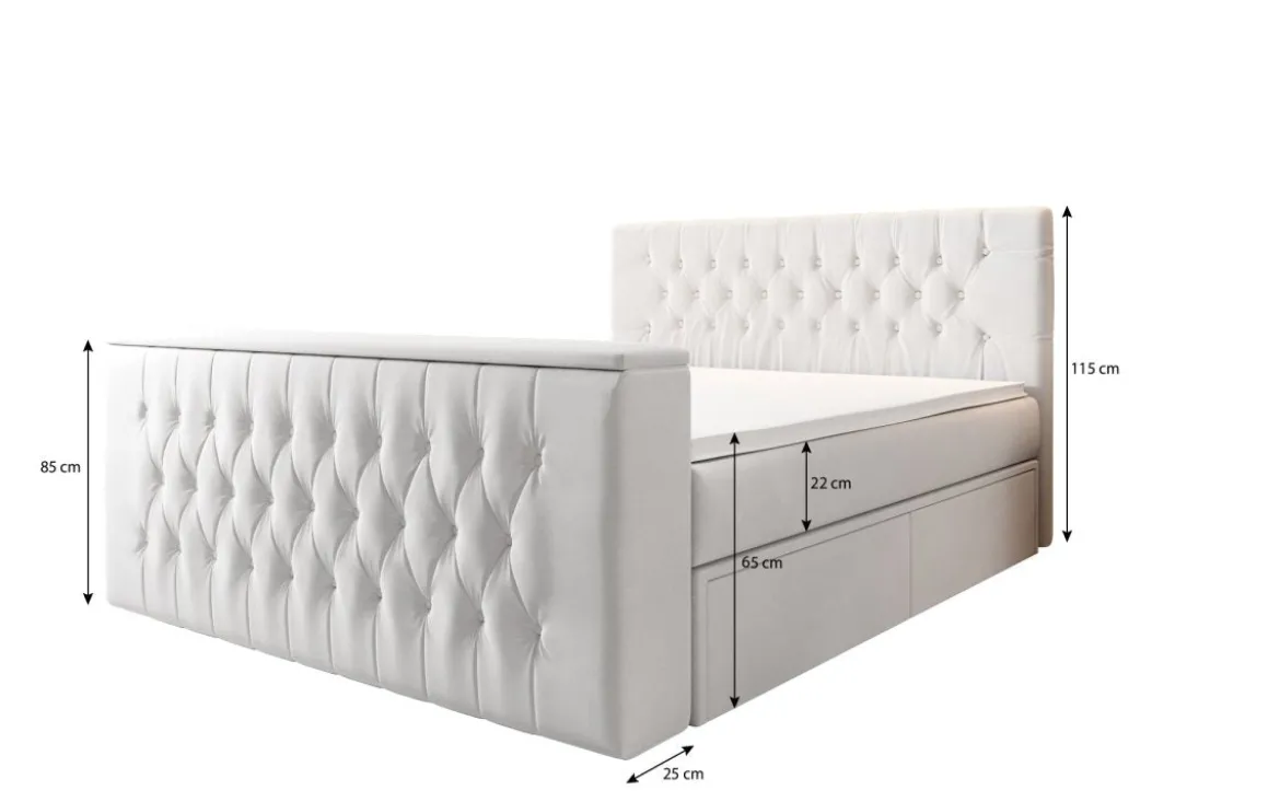 Boxspringbett Vulnero mit TV Lift und Stauraum (2 Schubladen)