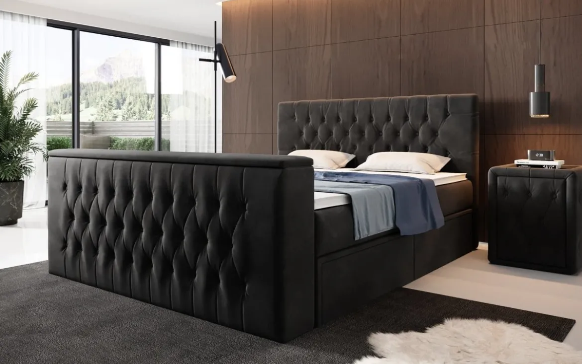 Boxspringbett Vulnero mit TV Lift und Stauraum (2 Schubladen)