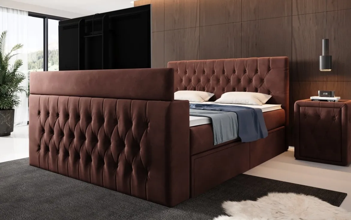 Boxspringbett Vulnero mit TV Lift und Stauraum (2 Schubladen)