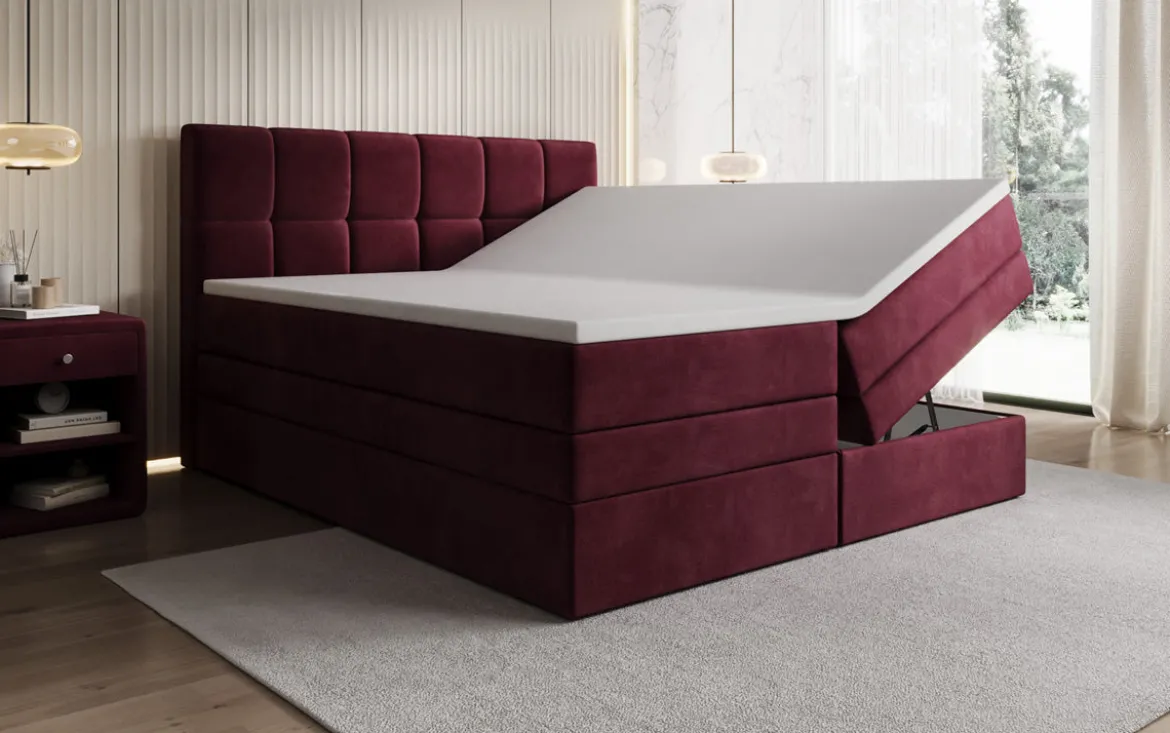 Boxspringbett Windsor mit Stauraum in Samt