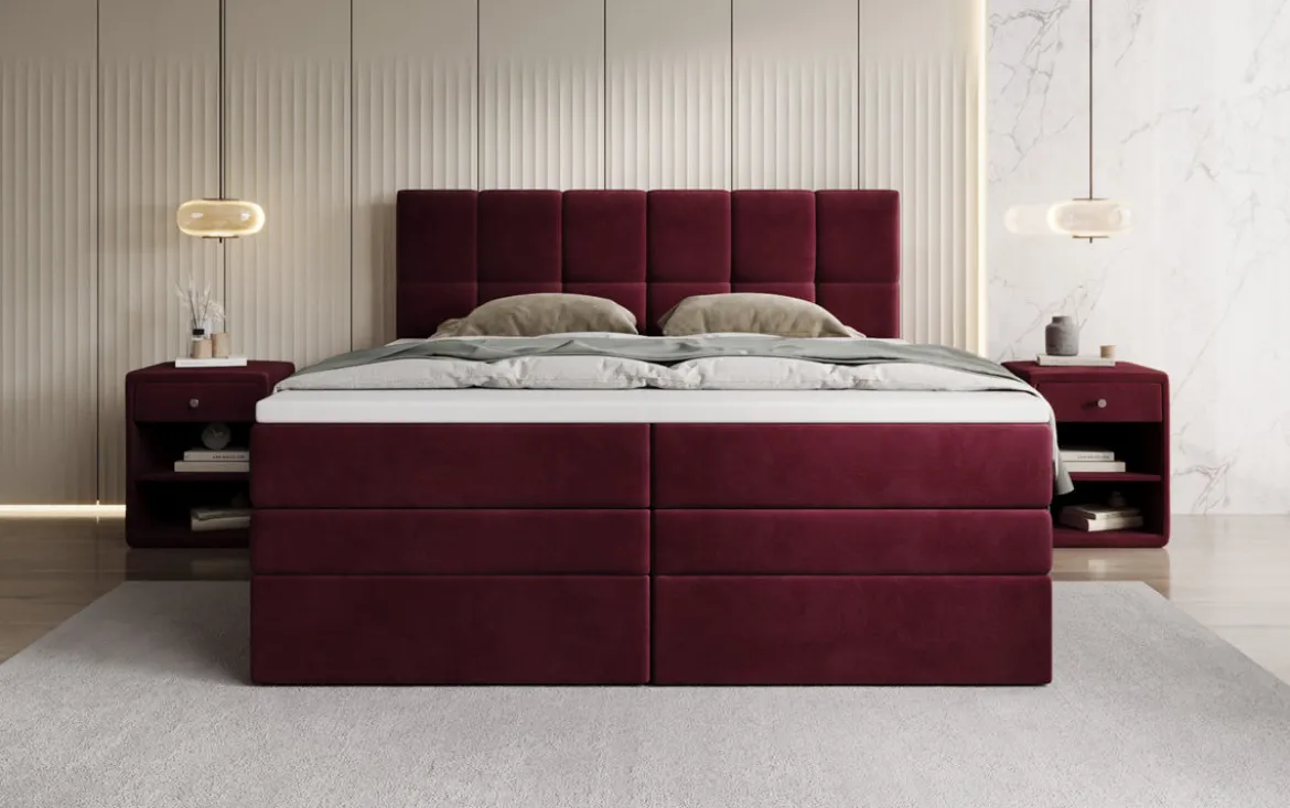 Boxspringbett Windsor mit Stauraum in Samt
