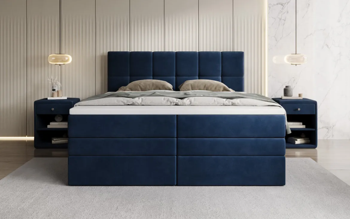 Boxspringbett Windsor mit Stauraum in Samt