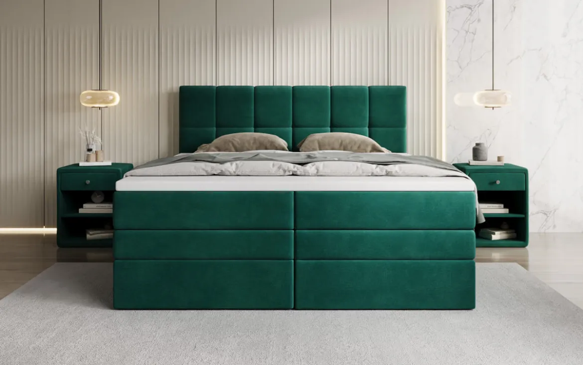 Boxspringbett Windsor mit Stauraum in Samt