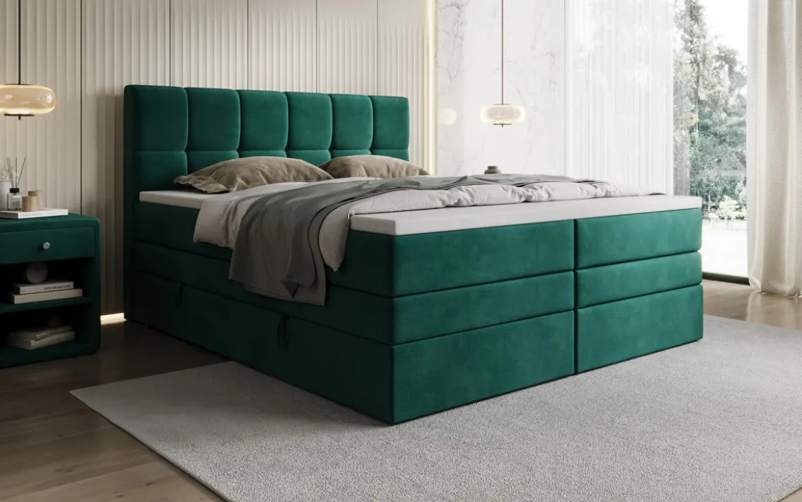 Boxspringbett Windsor mit Stauraum in Samt