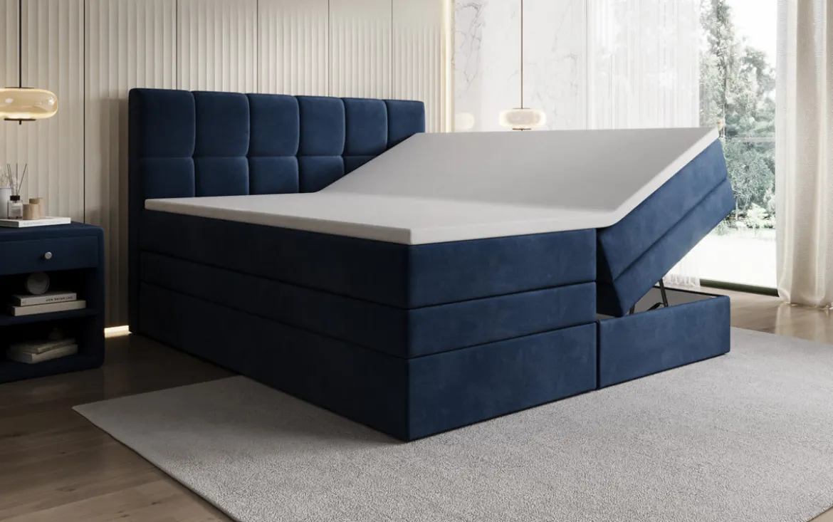 Boxspringbett Windsor mit Stauraum in Samt