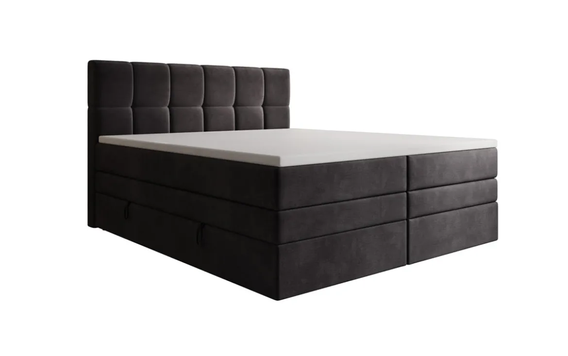 Boxspringbett Windsor mit Stauraum in Samt