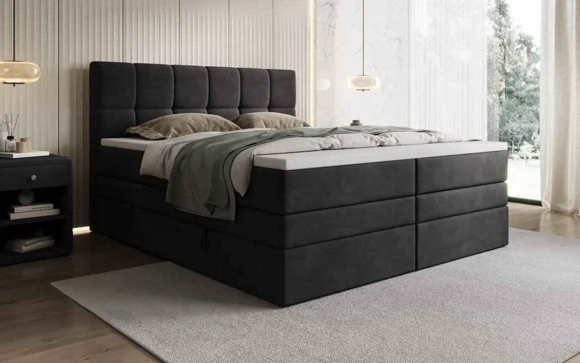 Boxspringbett Windsor mit Stauraum in Samt