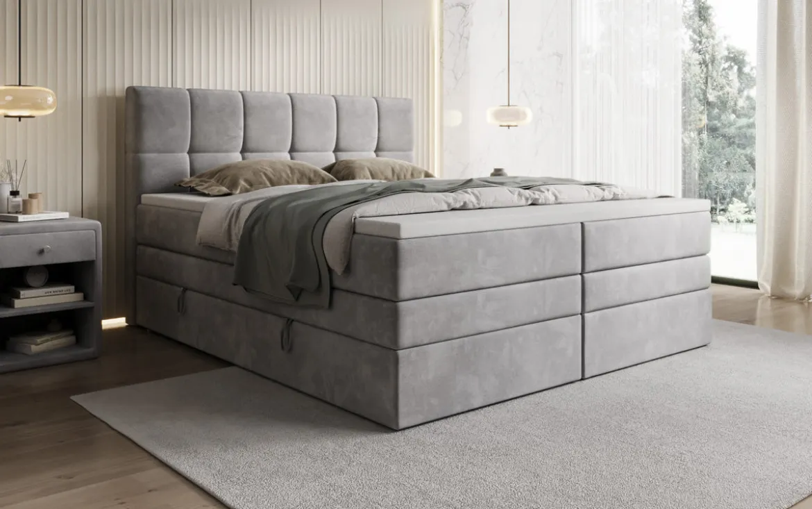 Boxspringbett Windsor mit Stauraum in Samt
