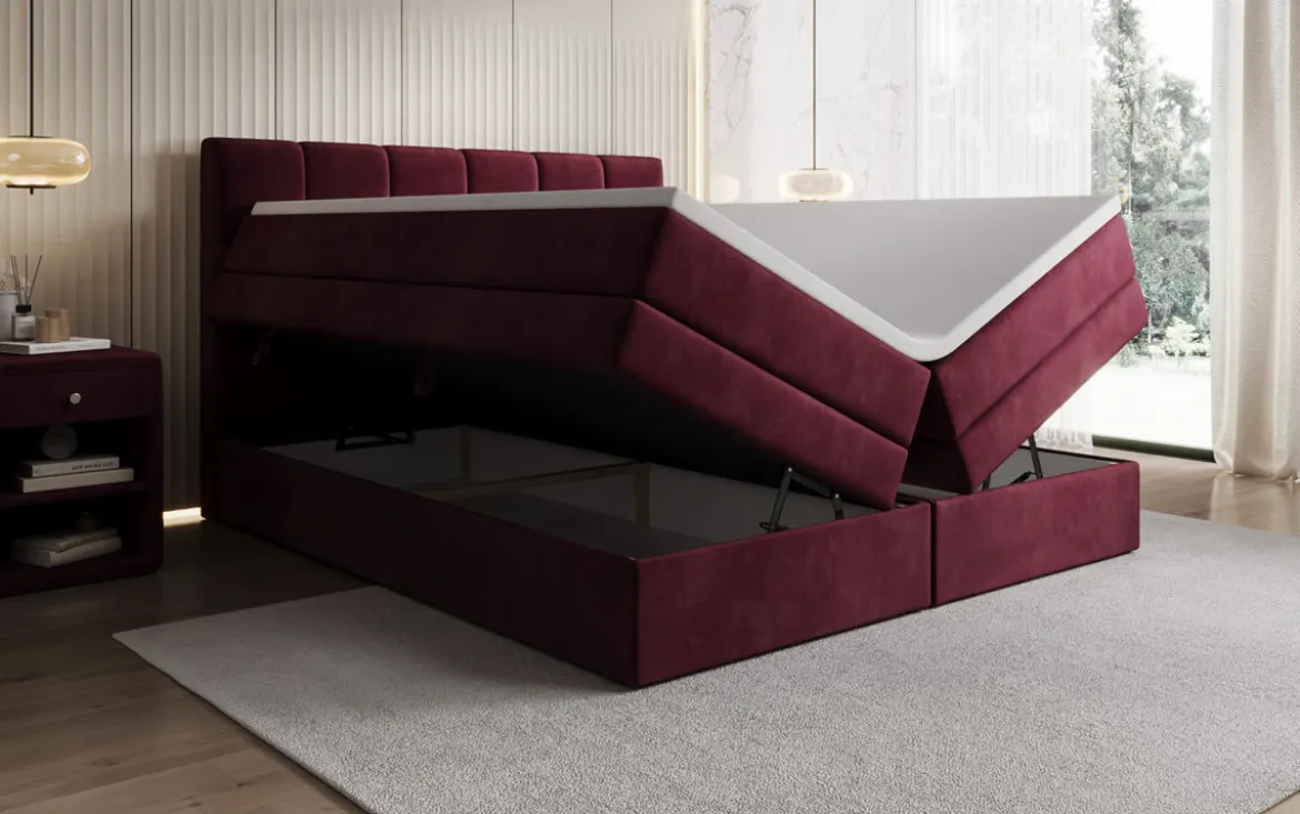Boxspringbett Windsor mit Stauraum in Samt
