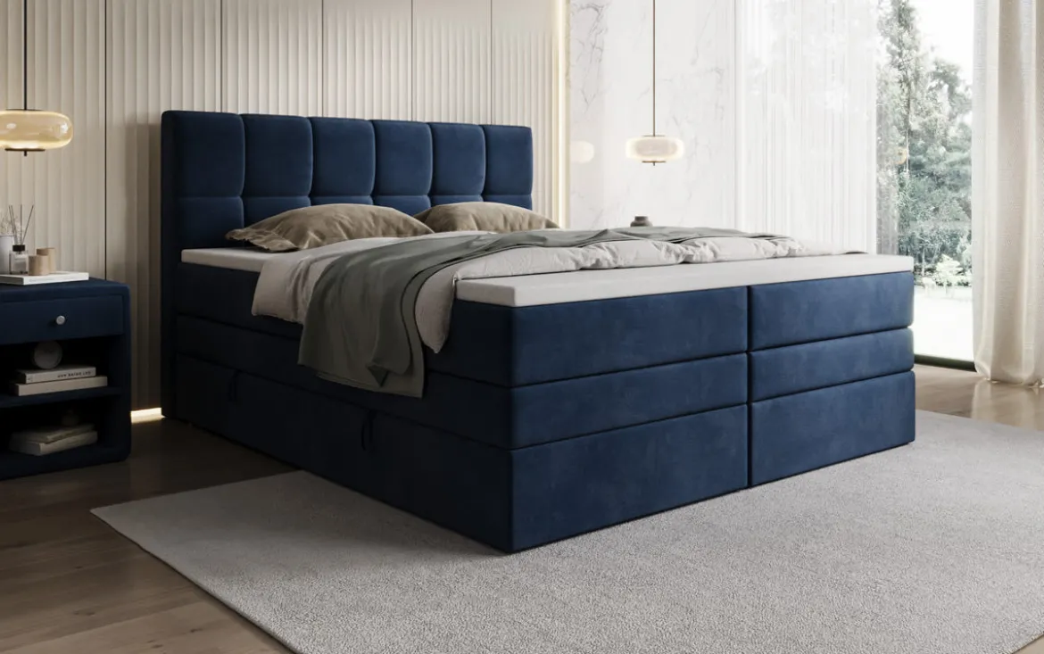 Boxspringbett Windsor mit Stauraum in Samt