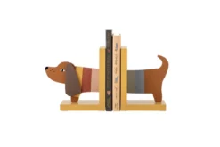 Buchstütze Lissi - aus Holz im Hundedesign für Kinder