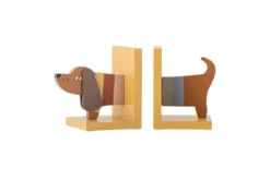 Buchstütze Lissi - aus Holz im Hundedesign für Kinder
