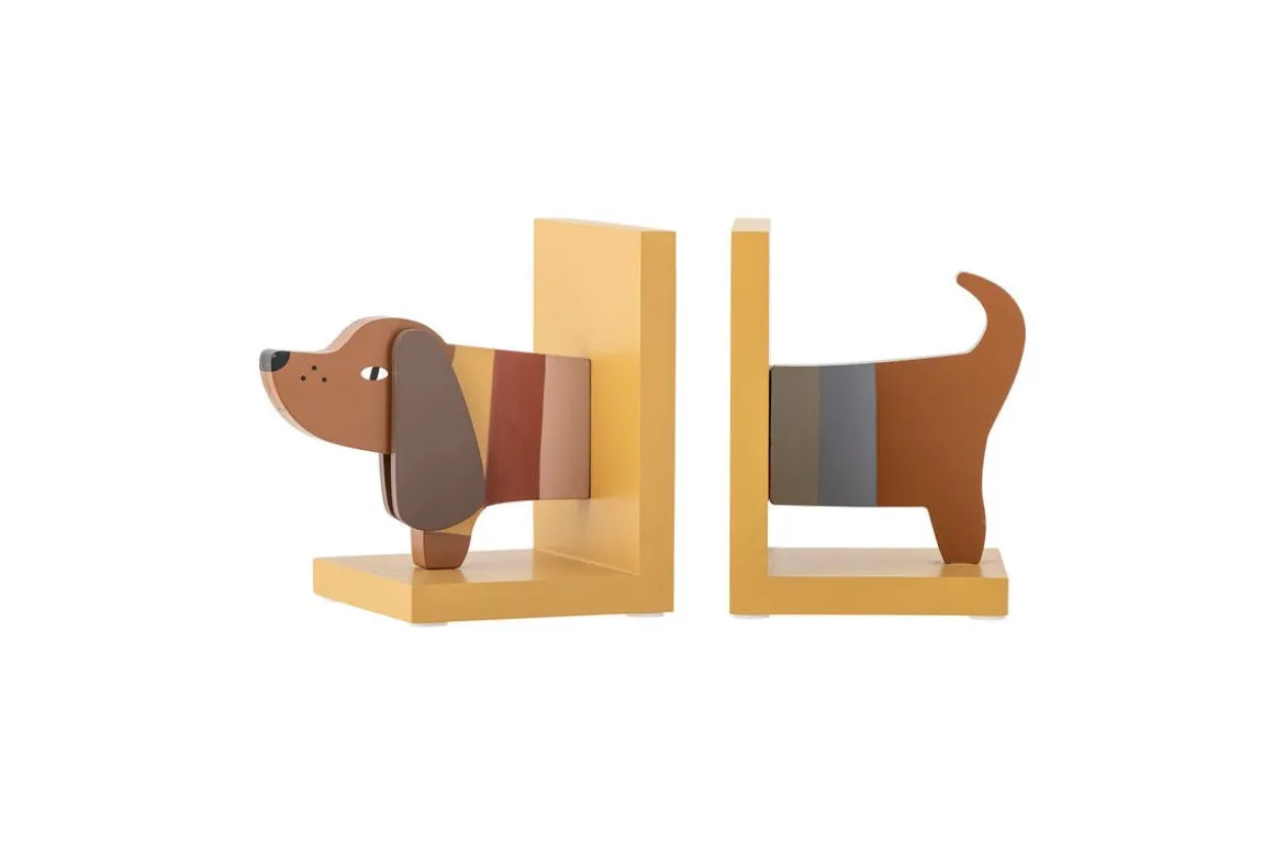 Buchstütze Lissi - aus Holz im Hundedesign für Kinder