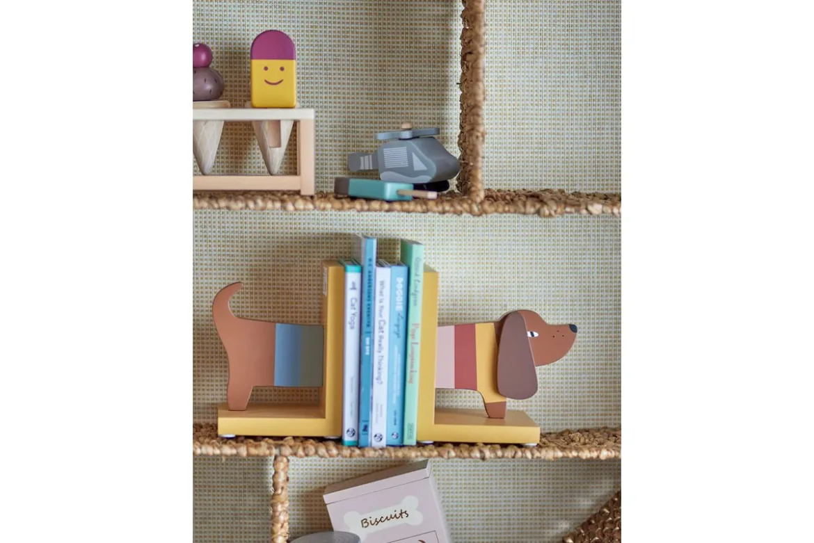 Buchstütze Lissi - aus Holz im Hundedesign für Kinder