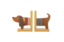 Buchstütze Lissi - aus Holz im Hundedesign für Kinder