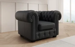 Chesterfield Sessel Royal in Echtleder