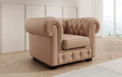 Chesterfield Sessel Royal in Echtleder