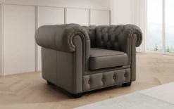 Chesterfield Sessel Royal in Echtleder