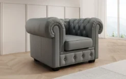 Chesterfield Sessel Royal in Echtleder