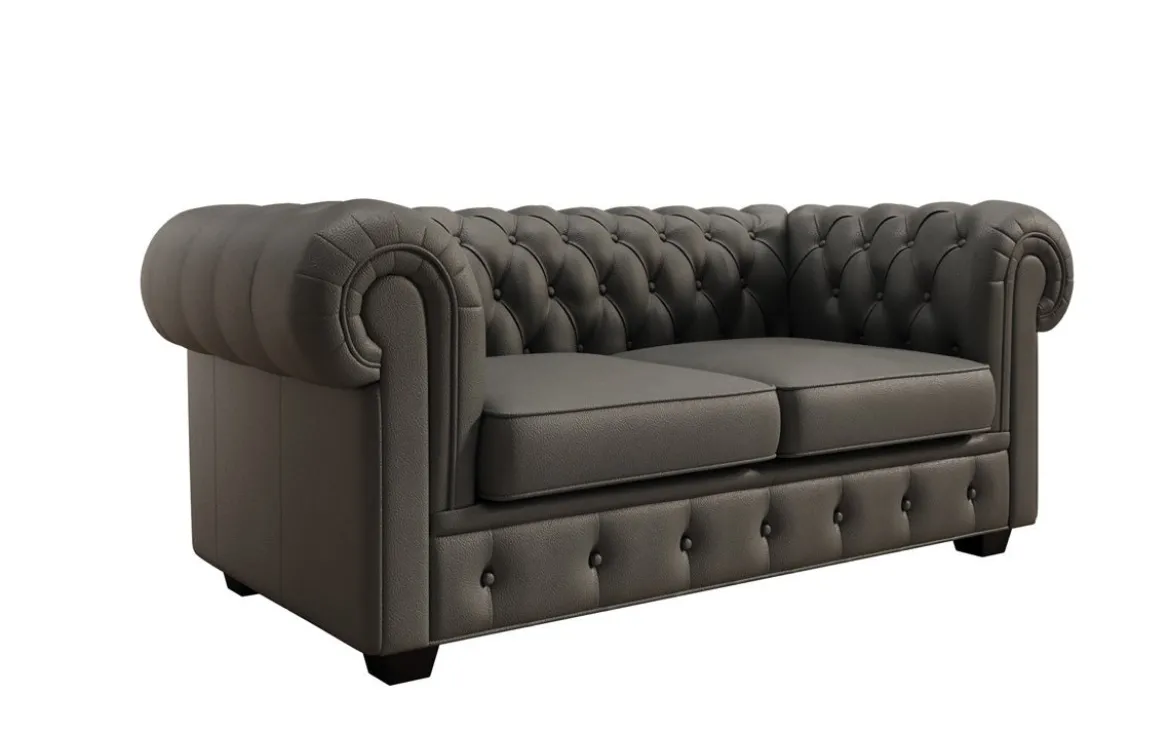 Chesterfield 2 Sitzer Sofa Royal in Echtleder