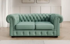 Chesterfield 2 Sitzer Sofa Royal in Echtleder