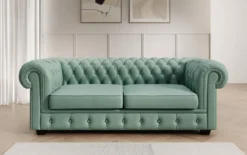 Chesterfield 3 Sitzer Sofa Royal in Echtleder