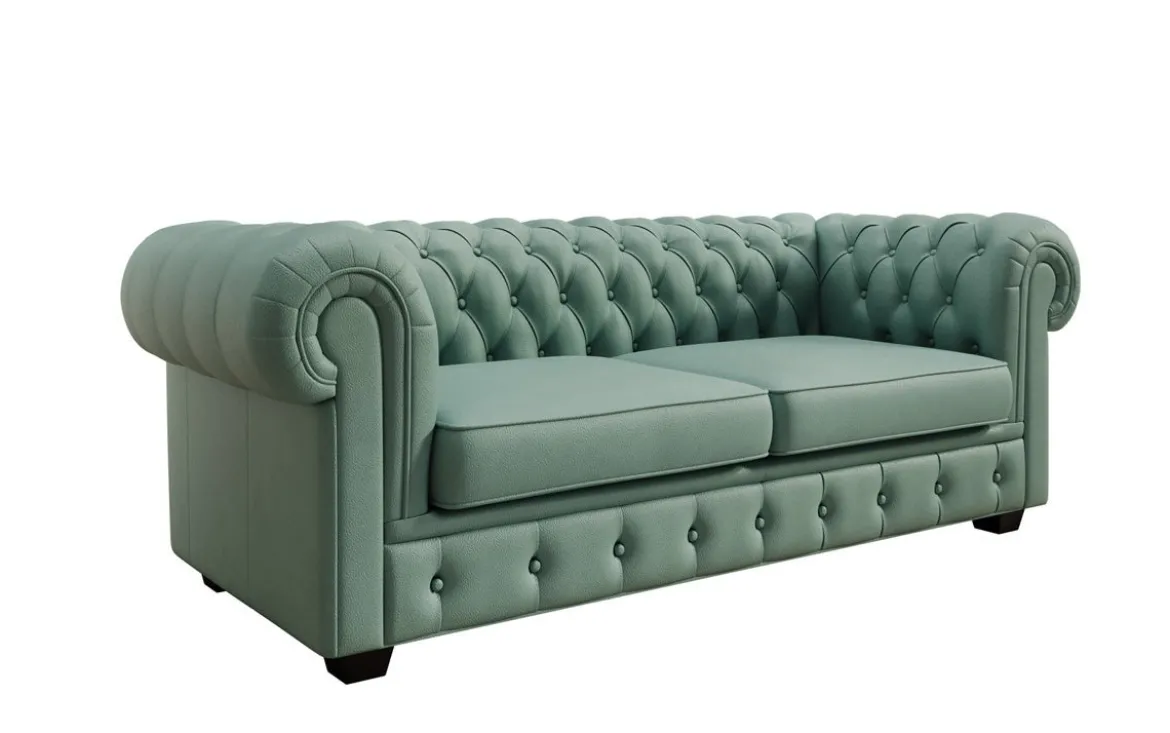Chesterfield 3 Sitzer Sofa Royal in Echtleder