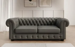 Chesterfield 3 Sitzer Sofa Royal in Echtleder
