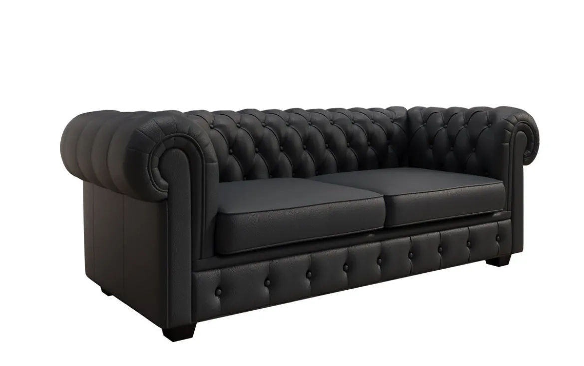 Chesterfield 3 Sitzer Sofa Royal in Echtleder